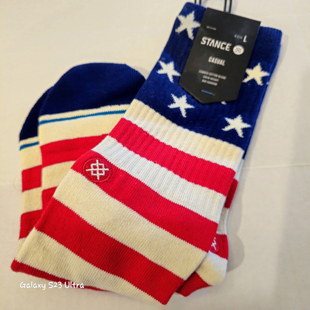 *SOLD*Stance Men's Red, White, and Blue Casual Socks